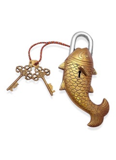 FASHERATI Fish Shaped Antique Handcrafted Brass Padlock for SecurityBig Sized  - Image 5