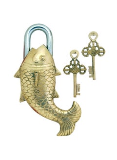 FASHERATI Fish Shaped Antique Handcrafted Brass Padlock for SecurityBig Sized  - Image 4