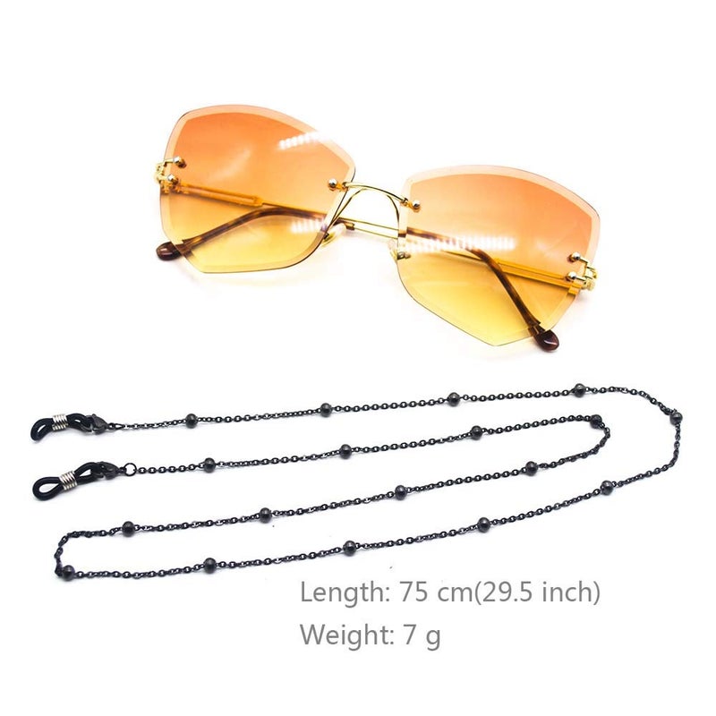 Jurxy Jurxy 3PCS Eyeglass Chain Sunglass Strap Holder Reading Glass Cords Lanyard Beaded Necklace Chain Eyewear Retainer Chain Metal Beaded Eyeglasses Long Necklace Fashion Accessories  - Image 2