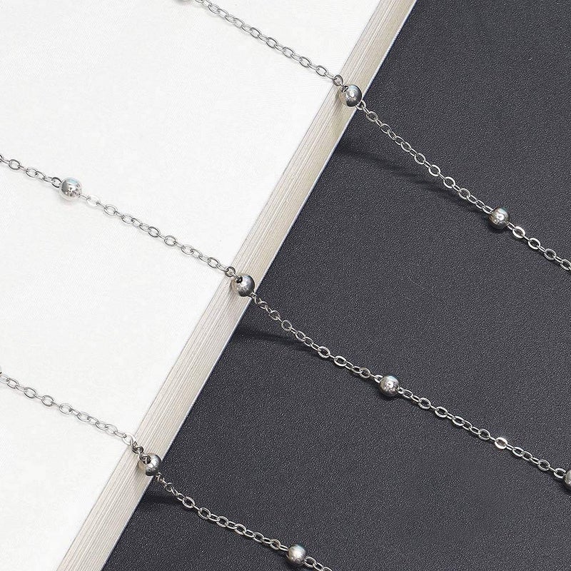 Jurxy Jurxy 3PCS Eyeglass Chain Sunglass Strap Holder Reading Glass Cords Lanyard Beaded Necklace Chain Eyewear Retainer Chain Metal Beaded Eyeglasses Long Necklace Fashion Accessories  - Image 4
