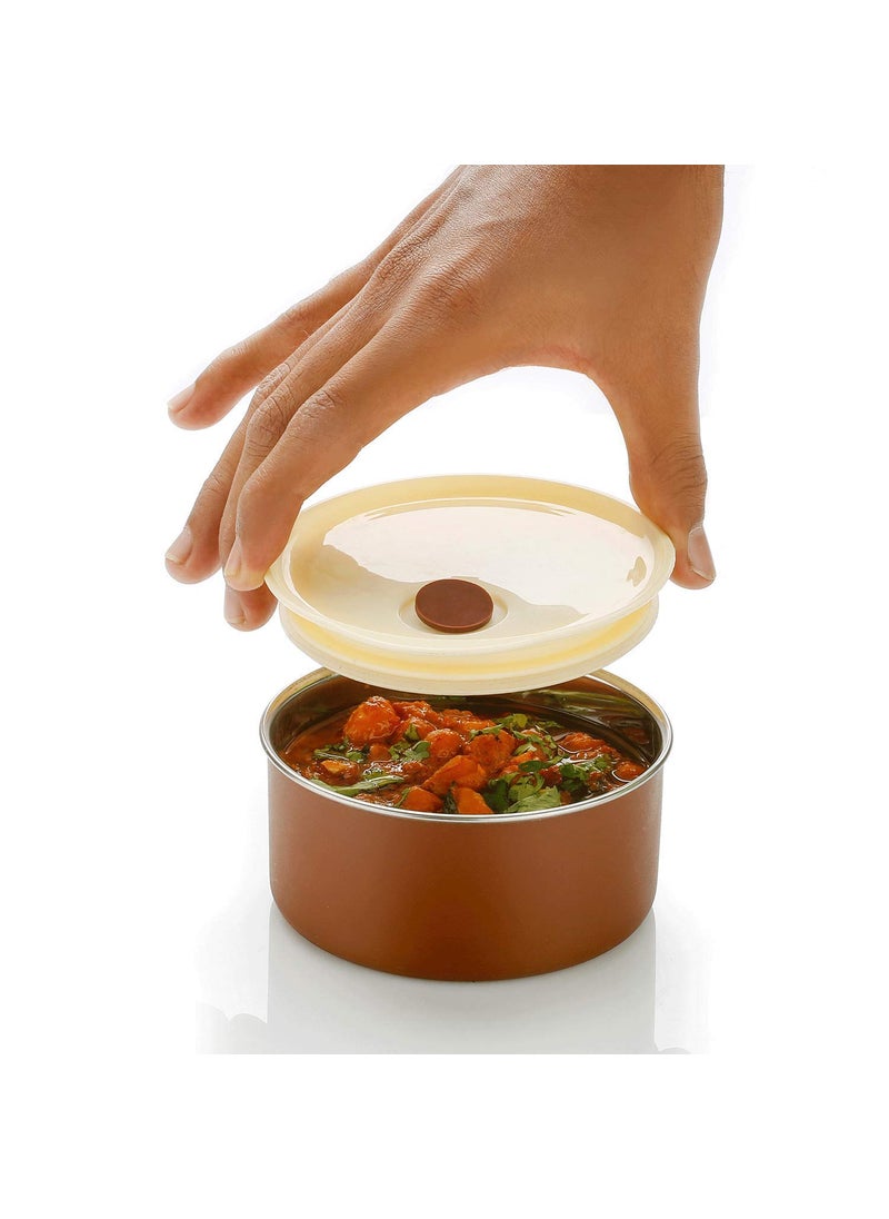KD ZONE KD ZONE Stainless Steel Lunch Box Set Round Tiffin with Bag for Office use Student Women Men Girls  - Image 5