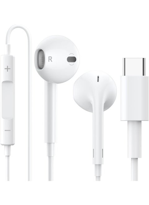 Wired Earphones with USB C Port, Built-in Microphone and Volume Control Compatible with iPhone 16 Pro Max/15 Pro Max Plus, iPad Pro and Android Smartphones Galaxy S23/S22/S21/S20, Note 10/20, A53/A54, In-Ear Details