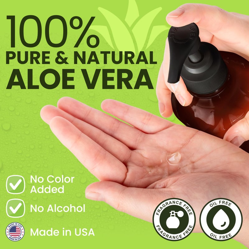 Honeyskin Soothing Aloe Vera Gel Made in the USA with Natural Ingredients - Give Yourself Relief From Sunburn and Dry Skin During the Hot Summer Days (8 Fl Oz) - Image 3