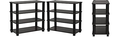 Ash  Roh Ash Roh 4Tier Shoe Rack TurnSTube Single Espresso Small Space Free Standing Shoe Shelf in Closet Entryway HallwayLiving Room - Image 5