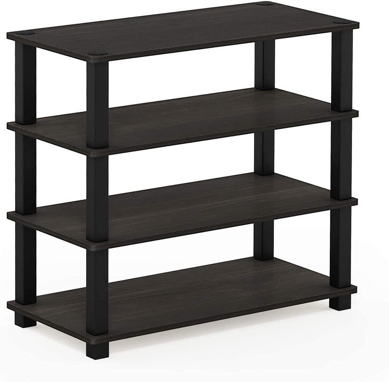 Ash  Roh Ash Roh 4Tier Shoe Rack TurnSTube Single Espresso Small Space Free Standing Shoe Shelf in Closet Entryway HallwayLiving Room - Image 4