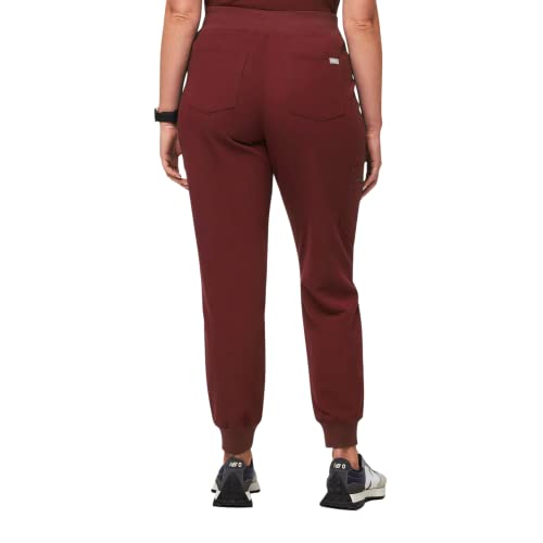 FIGS Zamora High Waisted Jogger Style Scrub Pants for Women - Burgundy, Regular XL - Image 5