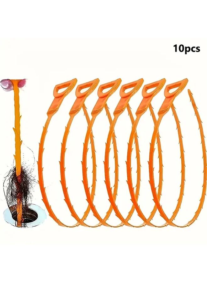 Heavy Duty Flexible Drain Snake 10pcs with Bendable Tube Brush for Sink Shower Bathtub - Image 1
