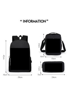 Generic Strange large capacity backpack for primary and secondary school students, shoulder bag, pencil case, backpack, men's and women's three piece set  - Image 2