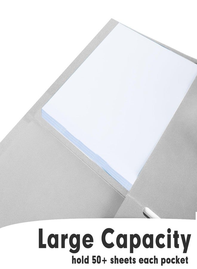 RAZCC Two Pocket Folders, RAZCC 50 Pack 2 Pocket Folders Fit Letter Size Paper, Paper Folders with Pockets for School Office Business Home (Grey) - Image 4