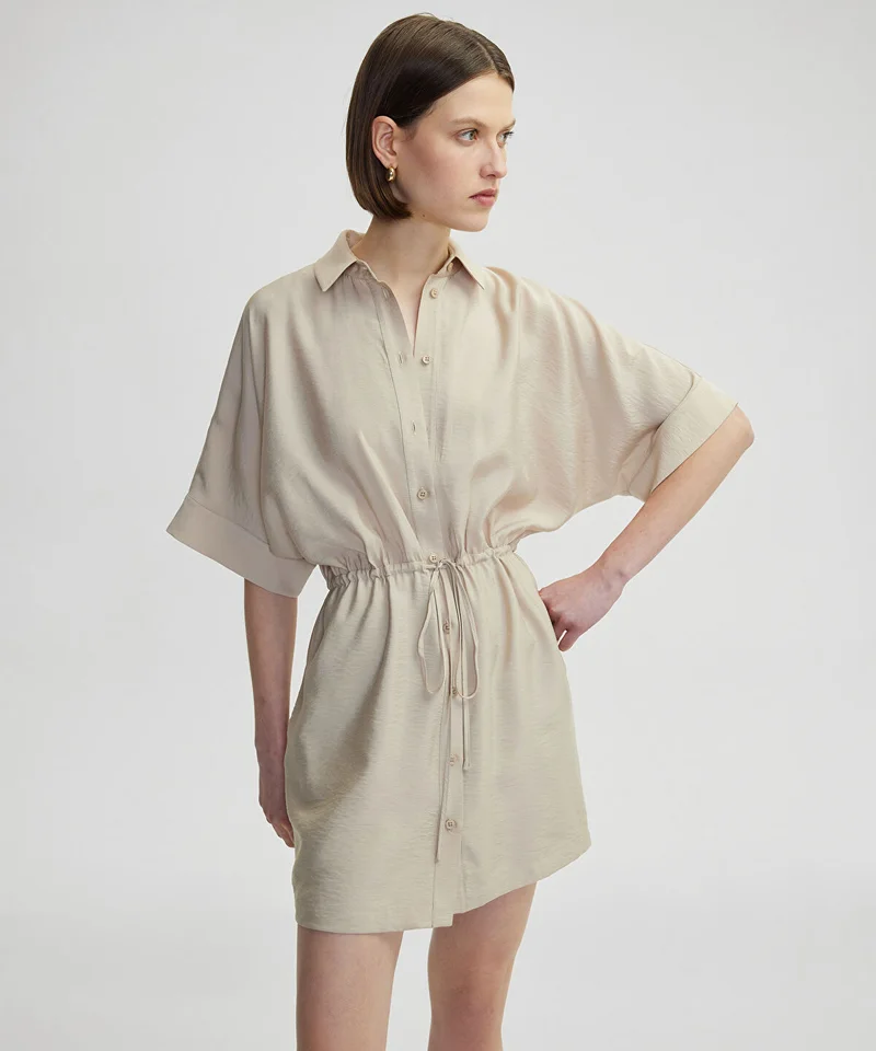 ابيكول Drawstring Shirt Dress