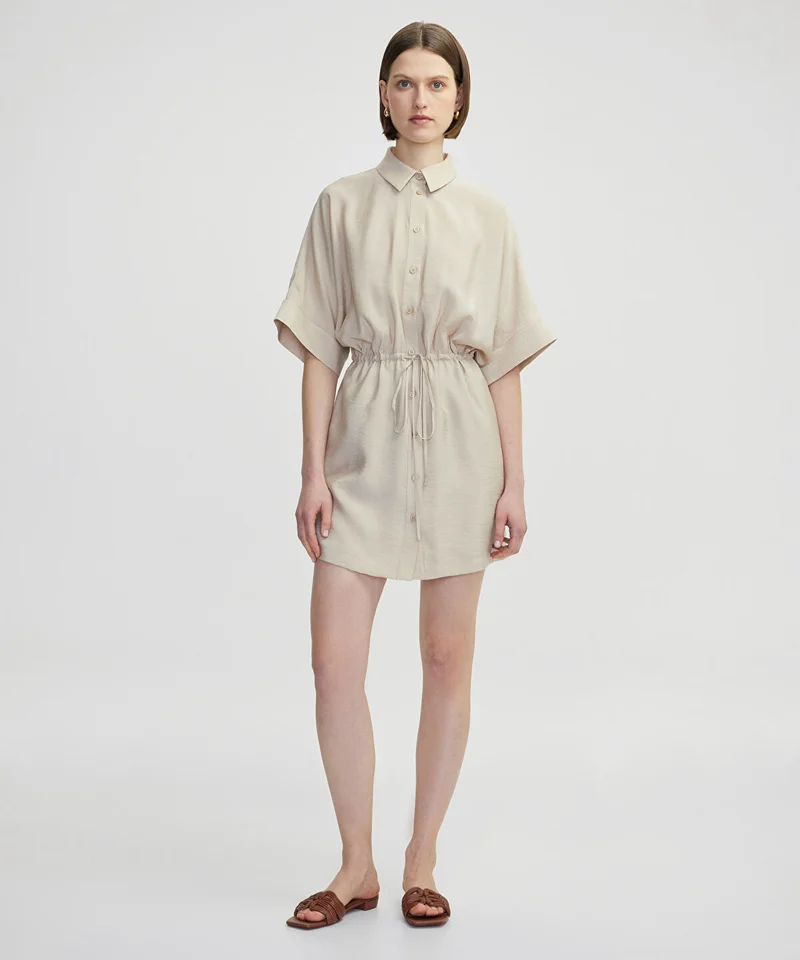 ابيكول Drawstring Shirt Dress