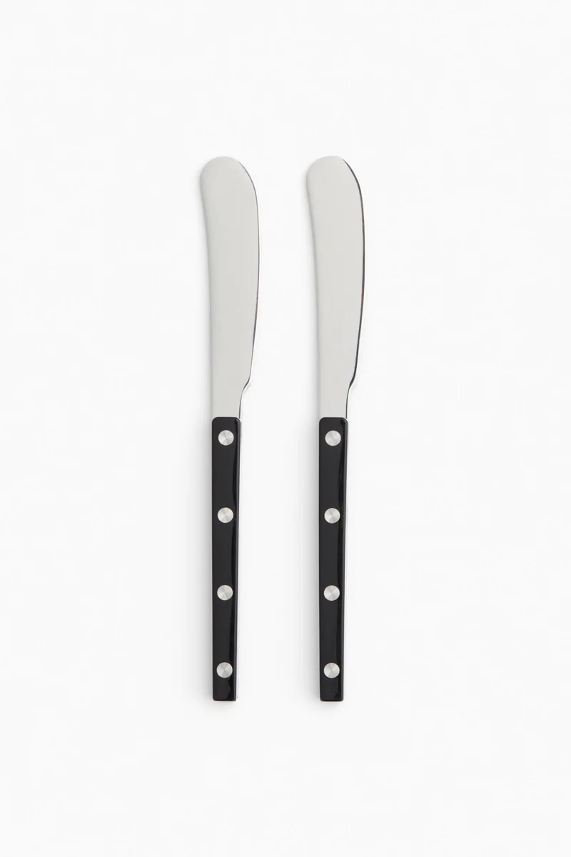 اتش اند ام سكين تقطيع الزبدة من الستانليس ستيل - عبوة من قطعتين