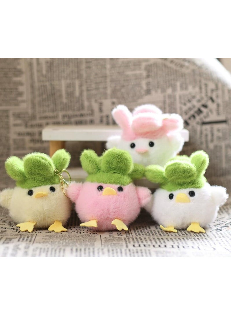13cm 4pcs Creative Mini Garlic Bird Plush Pendant Doll Toys Anime - Image 1