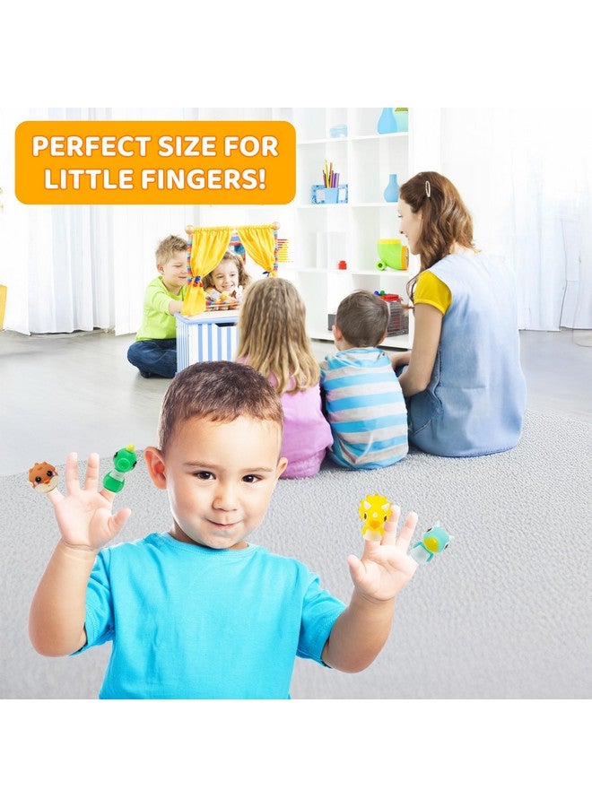 Kiddie Play أصابع دمى للأطفال، مجموعة 10 قطع من دمى الحيوانات الكرتونية المطاطية لوقت القصص وألعاب الحمام - Image 3