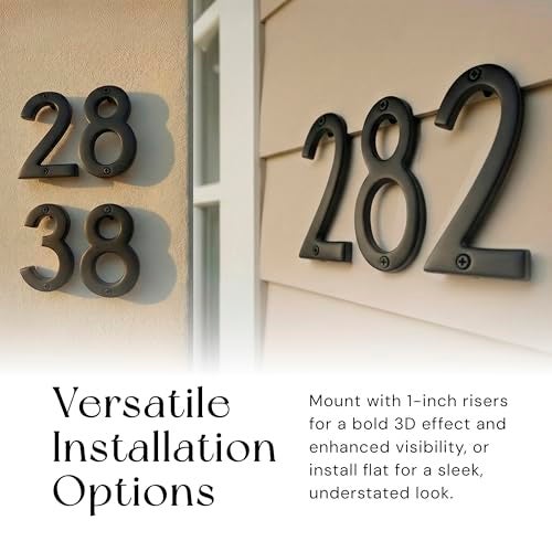 NACH Floating House Numbers, 4 inch Aluminum Black House Numbers for Outside - Number 9, Door Numbers with Mounting Hardware - Image 3