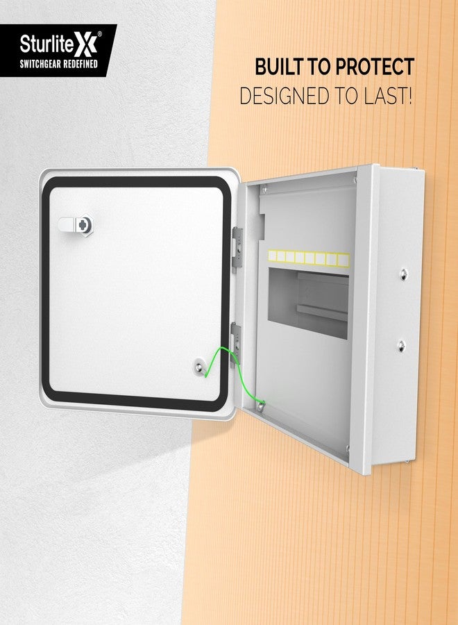 Sturlite Ovix Double Door MCB Distribution Board | 8 Way SPN (Single Pole and Neutral) | Metal Body with Premium Finish & Concealed Hinges | Cable Kit Included - (Pack of 1) - Image 2