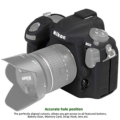 Easy Hood Camera Case for Nikon D500 Soft Silicone Rubber Camera Protective Body Case Skin for Nikon D500 Camera Bag Protector Cover (Black) - Image 4
