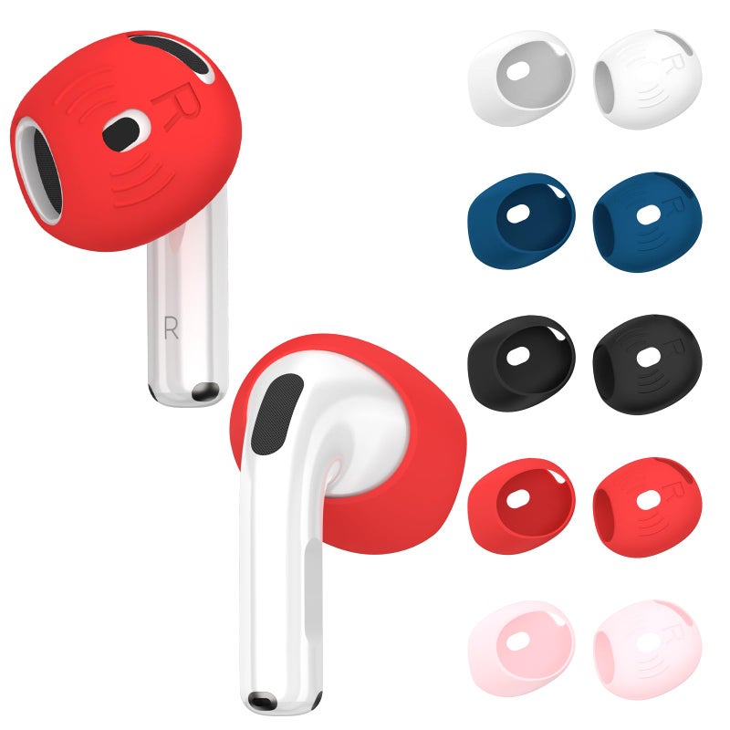TUDIOW [5 Pairs] for AirPods 4 Ear Tips Covers Sport Anti Slip Anti Scratche Skin Soft Silicone Eartip AirPods 4 Gen Earbuds Accessories Compatible with Apple AirPods 4th Generation (5 Colors Mix) - Image 1