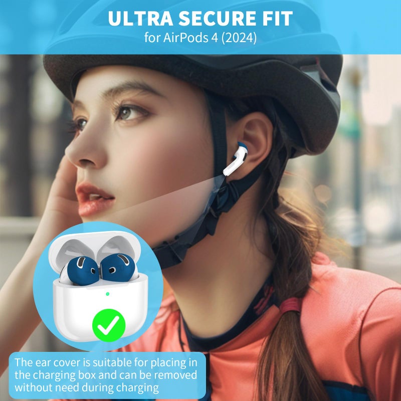 TUDIOW [5 Pairs] for AirPods 4 Ear Tips Covers Sport Anti Slip Anti Scratche Skin Soft Silicone Eartip AirPods 4 Gen Earbuds Accessories Compatible with Apple AirPods 4th Generation (5 Colors Mix) - Image 2