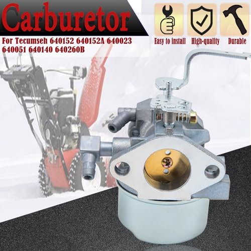 MTAW XEK 640152 Carburetor for Tecumseh 640152A 640023 640051 640140 640260B HM80 HM90 HM100 8-10 HP Engine Snow Blower Mower 5000w Generator with 33268 Air Filter Spark Plug kit - Image 2
