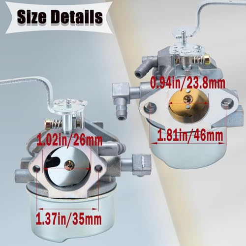 MTAW XEK 640152 Carburetor for Tecumseh 640152A 640023 640051 640140 640260B HM80 HM90 HM100 8-10 HP Engine Snow Blower Mower 5000w Generator with 33268 Air Filter Spark Plug kit - Image 5