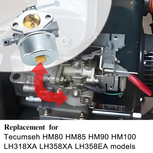 MTAW XEK 640152 Carburetor for Tecumseh 640152A 640023 640051 640140 640260B HM80 HM90 HM100 8-10 HP Engine Snow Blower Mower 5000w Generator with 33268 Air Filter Spark Plug kit - Image 4