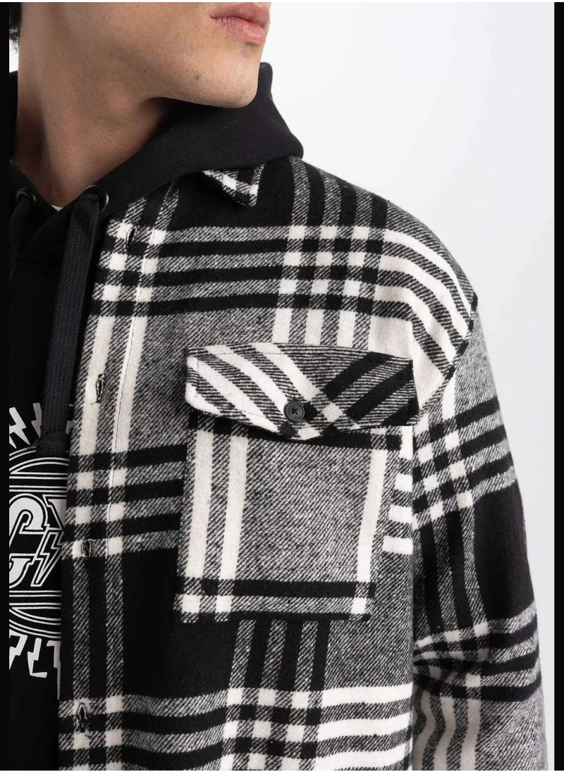 DeFacto Oversize Fit Long Sleeve Check Patterned Shirt
