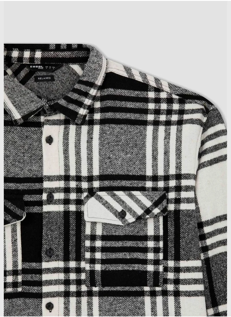 DeFacto Oversize Fit Long Sleeve Check Patterned Shirt