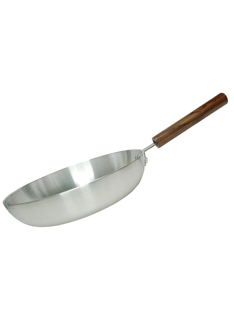 Shine Aluminum Frying Pan Set With A Wooden Handle, Consisting Of 3 Pieces, Various Sizes, 26cm/23.5cm/20.5cm - Image 3