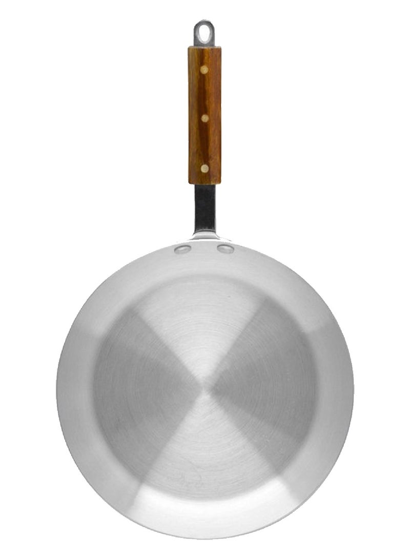 Shine Aluminum Frying Pan Set With A Wooden Handle, Consisting Of 3 Pieces, Various Sizes, 26cm/23.5cm/20.5cm - Image 2