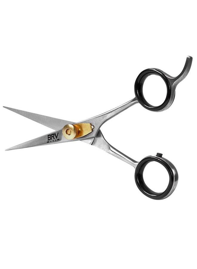 BRV MEN مقص لحية وشوارب من الصلب الألماني 5" مطروق بمطرقة 100% فولاذ مقاوم للصدأ حاد مثل الشفرة لقص شعر الوجه فضي  - Image 1