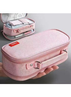 2023 New Popular Pencil Case Boys Large Capacity Primary School Stationery Bag Double Layer Boys Pencil Case Junior High School Boys MenPortable five-layer pink Portable five-layer pink