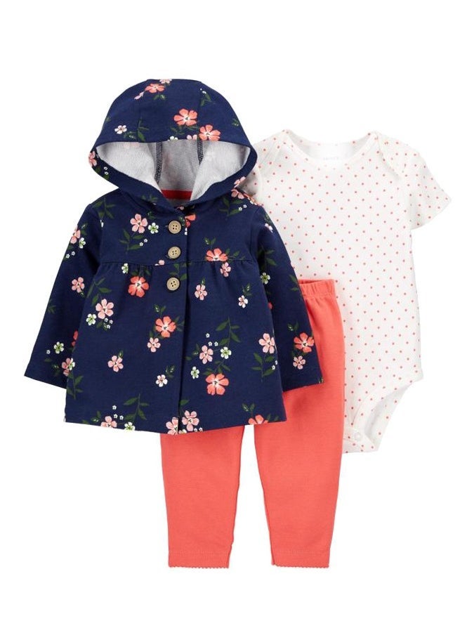 RedMapleTEK Boys And Girls Baby Sweatshirt Jacket Hooded Coat Long-Sleeved Jumpsuit Baby Three-Piece Set - Image 1