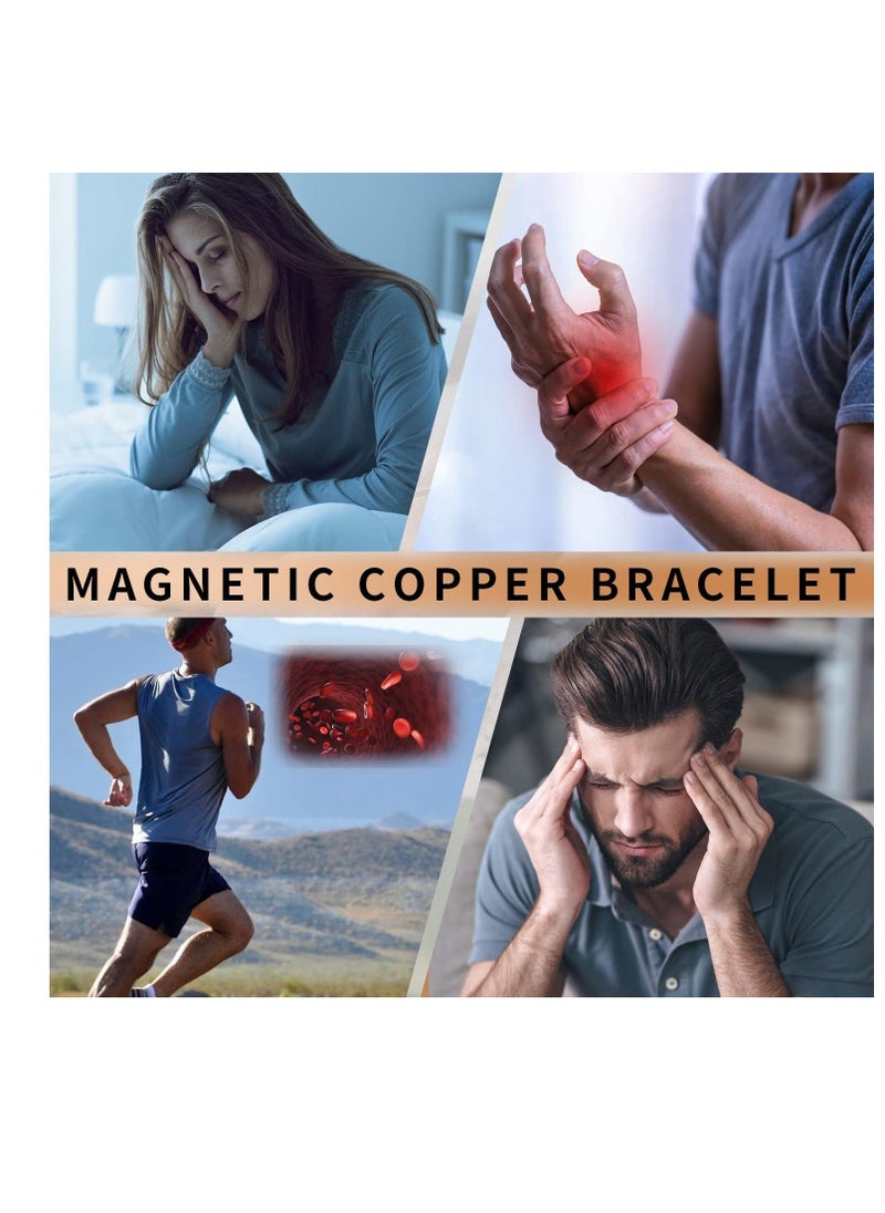 Generic - Mens Copper Magnetic Bracelets, 99.9% Pure Copper Bracelet with Ultra Strength Magnets, 8.6inches Adjustable Wristband Bracelets,  for Birthday Gift, Holiday Gift, 1 Pcs - Image 1