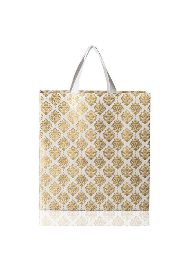 Drapme Festive Special Reusable Non-Woven Laminated Gift Bags, Wedding Gifts, Shagun, Saree, Mithai, Jewellery, Traditional Gifting Carry Bag (Medium - 12x13x4, White, Pack of 10) - Image 3
