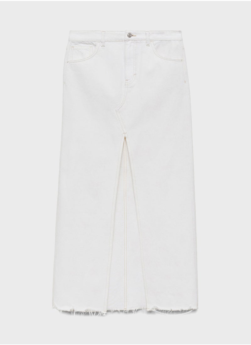MANGO High Waist Front Slit Skirt  - Image 5