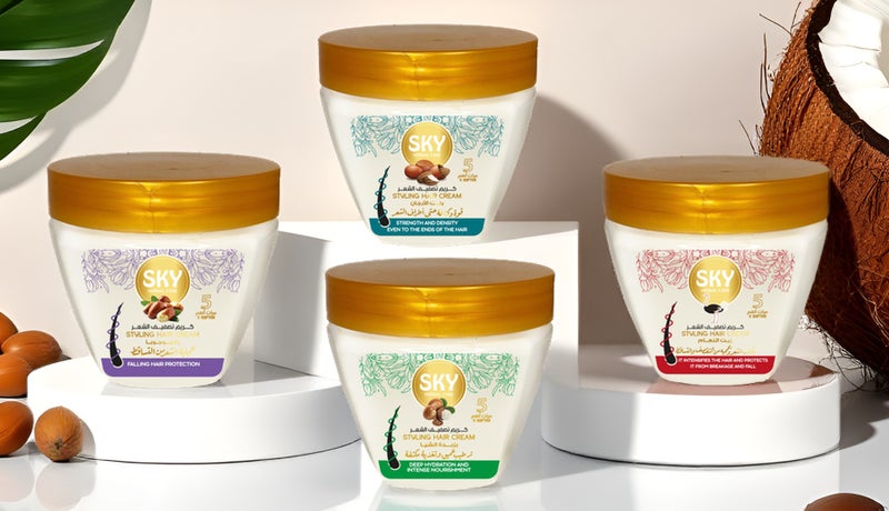 سكاي هيربال كير كريم تصفيف 250 جرام بزيت النعام - Image 4