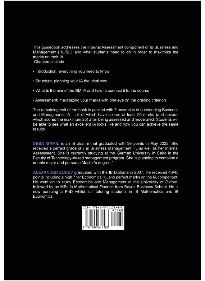 null - IB Business Management: Internal Assessment The Definitive Business Management [HL/SL] IA Guide For the International Baccalaureate [IB] Diploma - Image 1