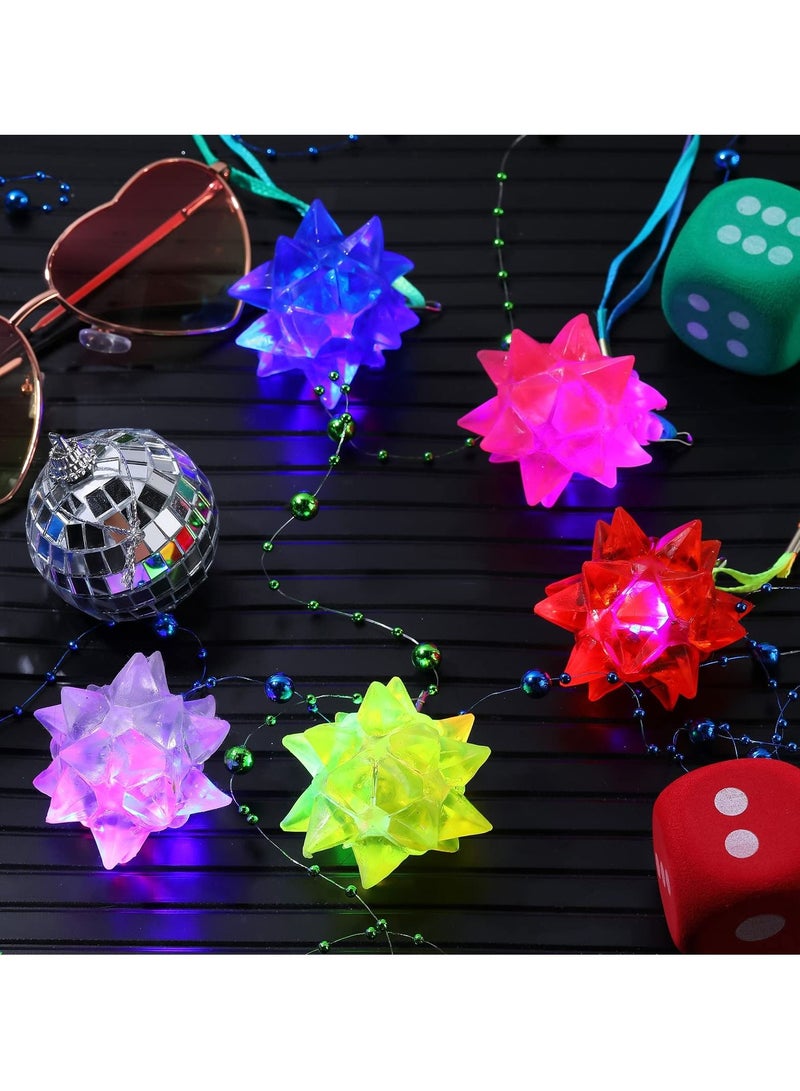 SYOSI Flashing Crystal Star Necklaces, LED Light Up Jewelry for Parties, Glow in the Dark Necklaces for Adults and Kids, Fun Goodie Bag Fillers  - Image 2