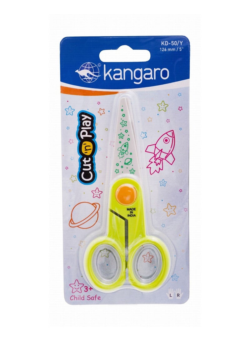 Kangaro مقص آمن للأطفال قطعة واحدة بطول 126 مم بألوان متنوعة - Image 3