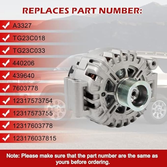 Kessocco A3327 12317603778 Alternator Replacement for BMW E71 X6 2008-2010 F01 SWB F02 SWB 740i 740Li 2011-2015 12V 230A CW 8 Groove Pulley - Image 3
