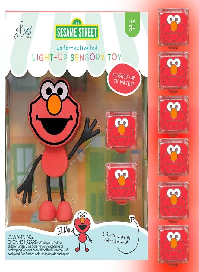 Glo Pals x Sesame Street Water-Activated Light-Up Cubes for Sensory Play (Elmo - Cubes with Character) - Image 1