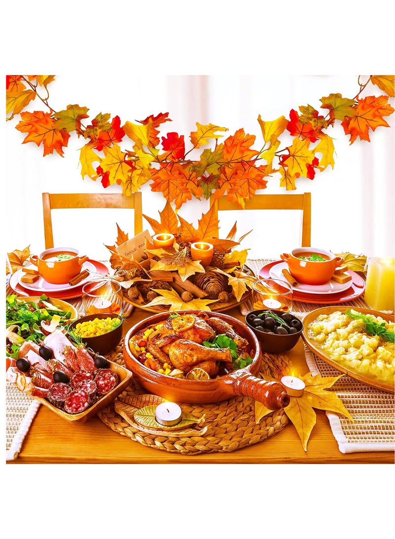 كابتن تيك Artificial Maple Leaves Garland 2Pcs Fall Autumn Hanging Plant for Home Garden Wall Doorway Backdrop Fireplace Decoration Wedding Party Thanksgiving Day Decor (2×6ft) - Image 3