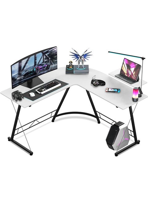 L-Shaped Desk Computer Corner Table, 51" Home Gaming Desk, Office Writing Workstation with Large Monitor Stand, Space-Saving, Easy to Assemble