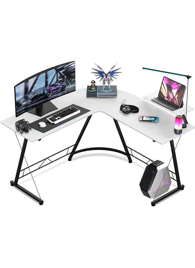 Favarey L-Shaped Desk Computer Corner Table, 51" Home Gaming Desk, Office Writing Workstation with Large Monitor Stand, Space-Saving, Easy to Assemble  - Image 1
