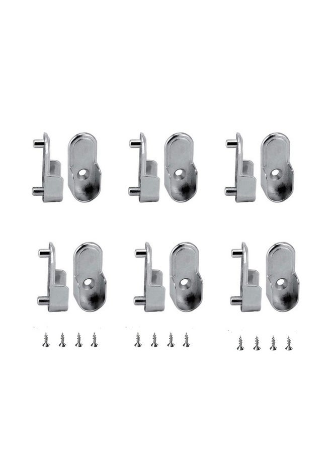 AEGYPIUS AEGYPIUS 6Pcs Oval Closet Rod End Supports 15mm x 30mm, Wardrobe Bracket Metal Rod Holders, Heavy-Duty Closet Pole Socket with Rear Facing 6.5mm Pins  - Image 1