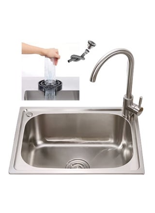 Kitchen sink with 2 mixer holes, 47.5 x 45 cm,