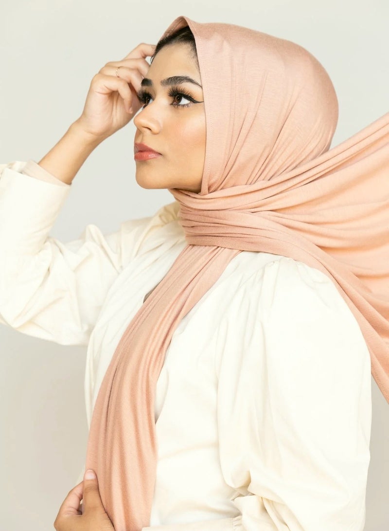 Perfectory PERFECTORY Soft Stretch Jersey Hijabs, Effortless Style and Comfort, Curated Collection- Latte 