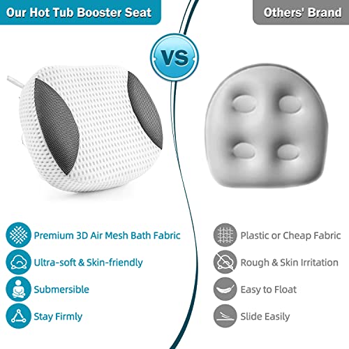 Idle Hippo Hot Tub Booster Seat for Adults, 5D Air Mesh Hot Tub Cushion with Strong Non-Slip Suction Cups, Ergonomic Hot Tub Seats, Quick Dry Hot Tub Accessories for Adults Indoor Outdoor, No Zipper Design - Image 5