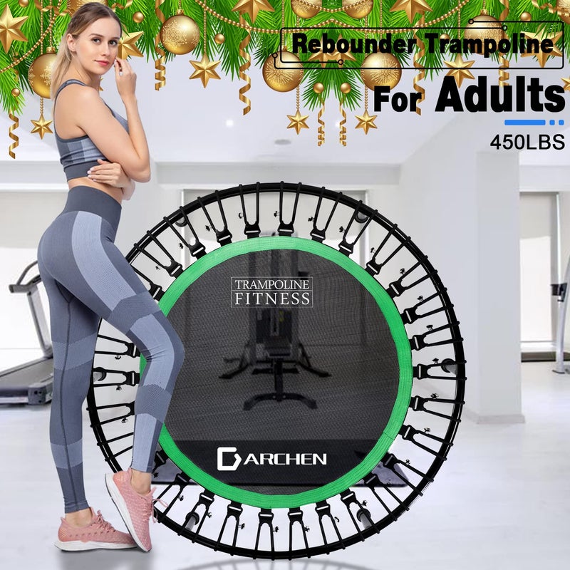 DARCHEN 450 lbs Mini Trampoline for Adults, Indoor Small Rebounder Exercise Trampoline for Workout Fitness for Quiet and Safely Cushioned Bounce, [40 Inch] - Image 2